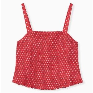 ✨NWT✨Torrid | Red/White Star Print Challis Smocked Sleeveless Top/Tank-Top Sz 2X
